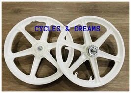 Pair of 20&quot; Bicycle Mag Wheels Set 6 SPOKE WHITE FOR GT DYNO HARO any BM... - $128.69