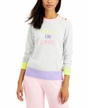 MSRP $60 Charter Club Long Sleeve Fall In Love Sweater Gray Size Large - £5.63 GBP