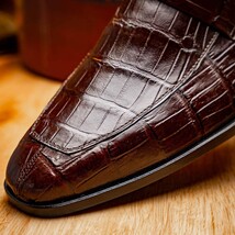 Men's Shoes Matteo Genuine Alligator Slip-On Loafer Brown image 11