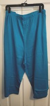 Woman Within Women&#39;s Plus Sz Turquoise Knit Capri Pant Elastic Waist Sz 5X NEW  - £15.94 GBP