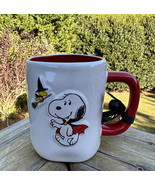 SNOOPY Vampire Woodstock On Broom Rae Dunn Peanuts Halloween Mug NEW Cup... - £19.97 GBP