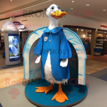 Blue Gull mascot costume character dressed with a Cover-up and Shoe clips - $1,329.00