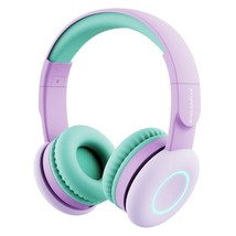 Kids Wireless Bluetooth Headphones With 7 Colorful Led Lights, 50H Playtime, Mic - £48.78 GBP