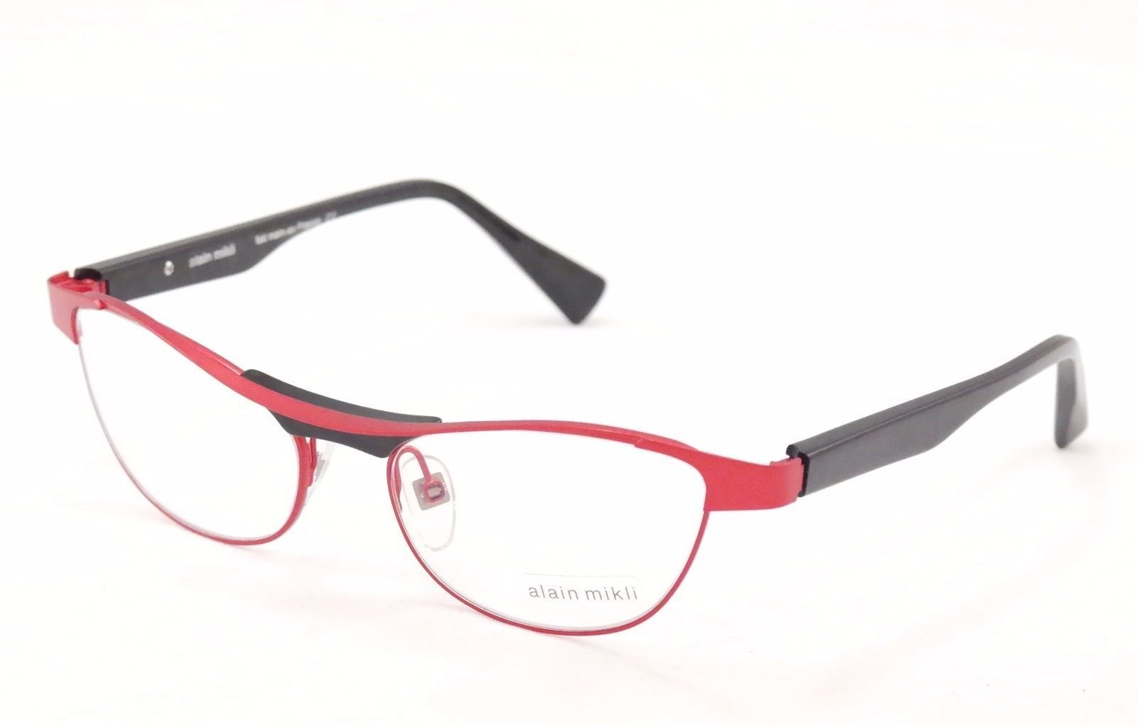 New Authentic Alain Mikli Eyeglasses AL1220 MOB7 Red Black Metal Plastic France - £147.00 GBP
