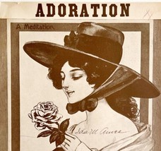 Adoration Richard Weaver 1911 Sheet Music Piano A Meditation Antique DWFF4 - $19.99