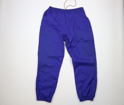 Vintage 90s Reebok Mens XL Spell Out Cuffed Nylon Joggers Pants Cobalt Blue - £35.01 GBP