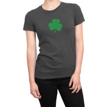 Charcoal Distressed Retro Ladies Shamrock T-Shirt St Patrick&#39;s Day - £11.06 GBP+