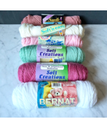Vintage Acrylic Yarn 6 Skeins Country Peach-Off White-Pink-Sage-Carnatio... - $334.10 MXN