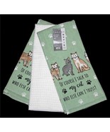 3 Casaba &quot;OF COURSE I TALK TO MY CAT WHO ELSE CAN I TRUST?&quot; Kitchen Towels - $31.54 CAD