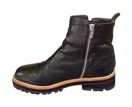 Women Sigerson Morrison Black Pebbled Leather Ankle Boots Sz 9 Smiser Biker image 9