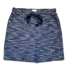 Ann Taylor LOFT Tweed Navy Blue Knit Mini Skirt Size S Elastic Tie Waist Pull On - £9.09 GBP