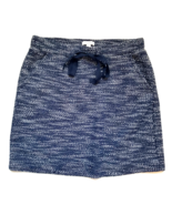 Ann Taylor LOFT Tweed Navy Blue Knit Mini Skirt Size S Elastic Tie Waist... - £9.22 GBP