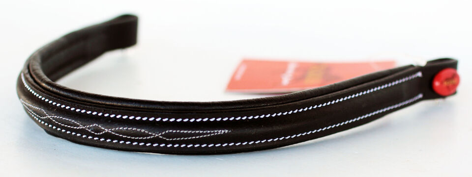 Horse English Padded Leather Cob Show Bridle   Browband Fancy Stitch 803... - $16.82