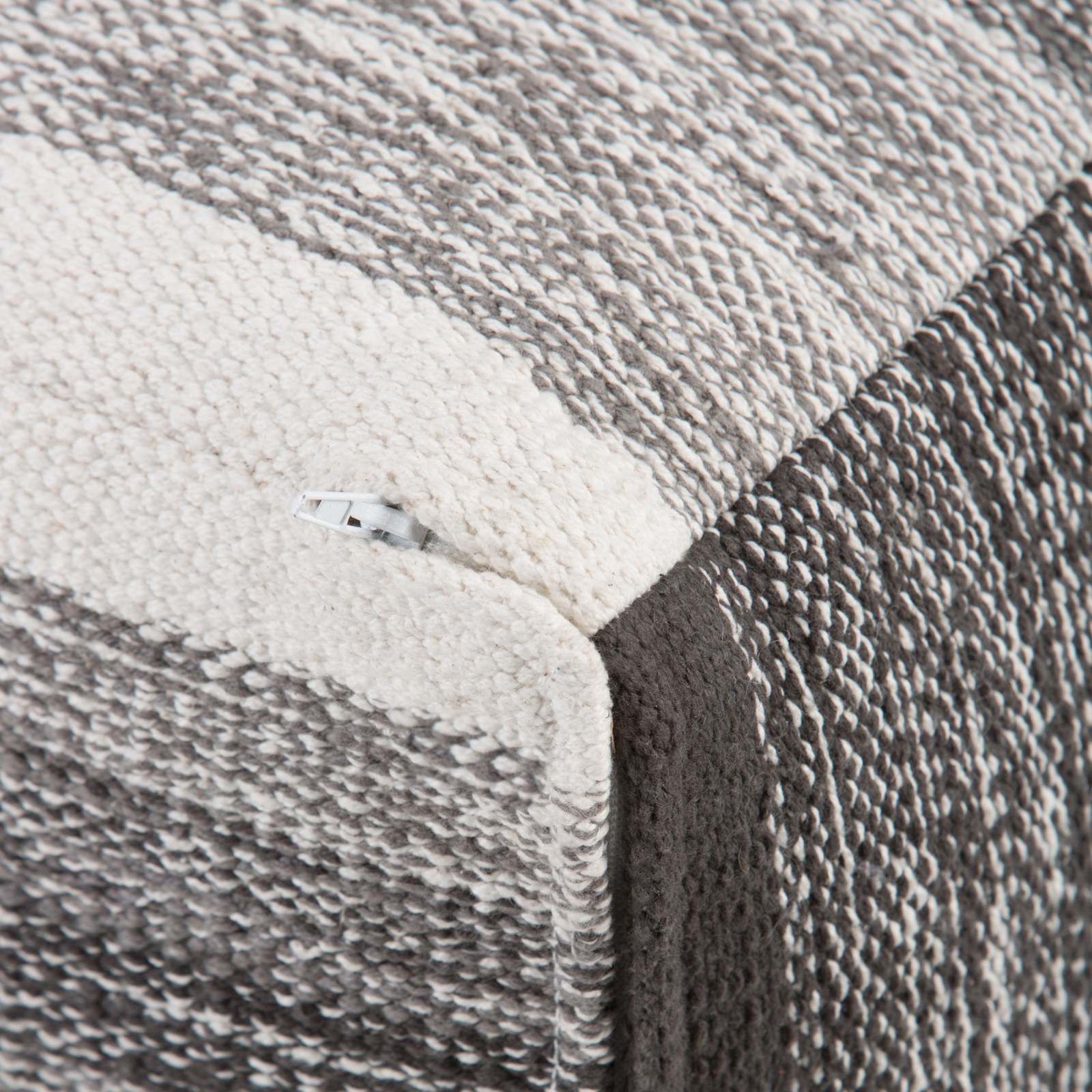 Naya Cube Pouf - Patterned Grey Melange Ottoman Seat Item image 3