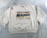 Vintage University of Michigan Crew Neck Sweatshirt 2XL Alumni Camp White - £21.89 GBP