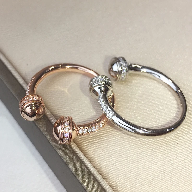 Hot fashion brand women&#39;s luxury jewelry swivel bead ring wedding anniversary je - £28.03 GBP