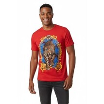 Men LAVERITA European Fashion Crew Shirt Short Sleeve Lion Medallion 93357 Red image 7