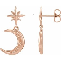 Authenticity Guarantee 
14k Rose Gold Crescent Moon Earrings - £442.08 GBP