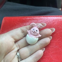 Pink and White Bunny Egg pin - $8.00