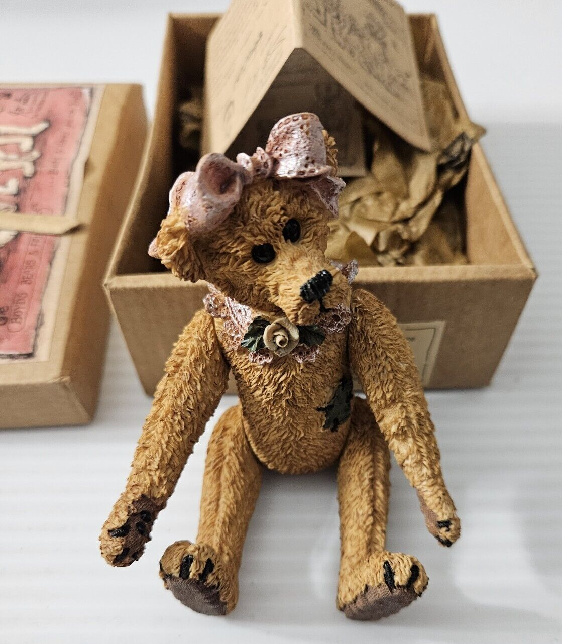 "The Shoe Box Bears" Gertrude "Gerti" Grizberg Moveable Arms/ Legs Boyds Bear - $15.40