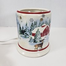 Country Christmas 5&#39; Wax Warmer Plug In Replacement Lighted Candle Melt Ceramic - $14.01