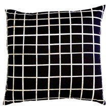 KAS Australia Latitude Euro Pillow Sham Set of 2 Black White Gray Squares 26x26" - $88.17