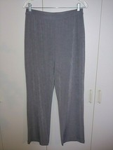 Travelers By Chicos Ladies Gray Knit Stretch PANTS-M(1 CHICOS)-NWOT-COMFY/NICE - £17.30 GBP