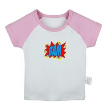 Superhero words BAM Newborn Baby T-shirt Infant Clothes Toddler Graphic Tee Vest - £8.27 GBP