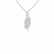 ANGARA Natural Diamond Three Stone Pendant Necklace in 14K Gold (HSI2, 0.25 Ctw) - £525.98 GBP