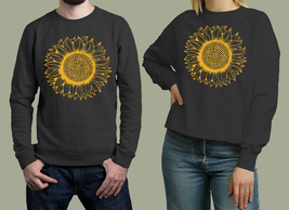 sun flower Unisex Black Sweatshirt - £27.11 GBP