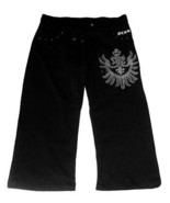 BCBG Black Embellished Silver Studs Crown Black Capri Pants Wm's M NWT $160 DISC - $58.99