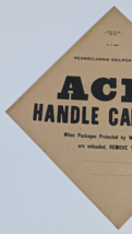 Acid Handle Carefully Pennsylvania Railroad System Paper Sign image 3