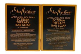2 Shea Moisture African Black Soap Eczema Therapy Bar 5 Oz. Each  - £11.74 GBP