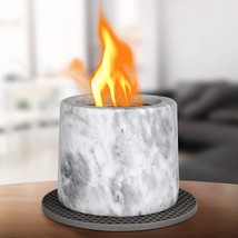 Tabletop Fire Pit, Portable Indoor Outdoor Marble Alcohol Fireplace, Fire Bowl - £31.95 GBP