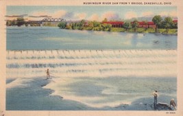 Zanesville Ohio OH Muskingum River Dam 1939 to Hartville Postcard A25 - £2.39 GBP