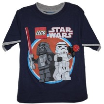 Star Wars Darth Vader Stormtrooper Lego Boy&#39;s Navy Cotton T-SHIRT New - £9.39 GBP