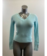 Tommy Hilfiger Women&#39;s V Neck Sweater Size Medium Blue Cotton Long Sleeve   - $7.92