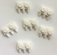 LEGO Modified Plate w/3 Teeth 1x2 - PN 15208 - White - 6 Pcs - New - £3.09 GBP