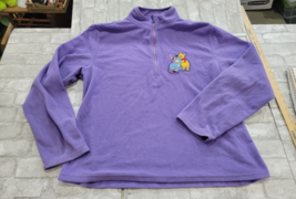 Vintage Y2K Disney Store L/XL Winnie Pooh Fleece Sweatshirt Lavender 1/4... - $23.09 CAD