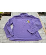 Vintage Y2K Disney Store L/XL Winnie Pooh Fleece Sweatshirt Lavender 1/4... - $23.07 CAD