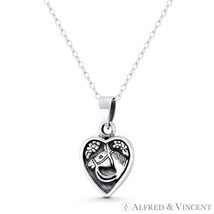 Horse on Heart Charm Animal Memorabilia Pendant in Oxidized .925 Sterling Silver - £20.01 GBP+