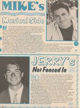 Mike Vitar Jerry O&#39;connell teen magazine pinup clipping Musical Side Pix - $2.50