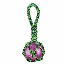 MPP Dog Toy Paracord Rope Tug &amp; Ball Tough Squeaky Fetch Chew Pick Blue or Green - £14.90 GBP