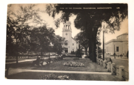 FRAMINGHAM, MA Massachusetts  VIEW of THE COMMON  Church~Cars  c1940&#39;s P... - £8.96 GBP