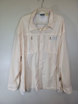 Cabela&#39;s Mens Guide Wear Vented Fishing Shirt Size 3XL Tab Roll Up Sleeves Ivory - £12.63 GBP