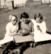 Girls On The Farm Antique Photograph Vintage Old Photo Snapshot - $15.95