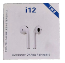 TWS i12 Earphones White Touch Control Bluetooth 5.0 In-Ear True Wireless Stereo - £13.82 GBP