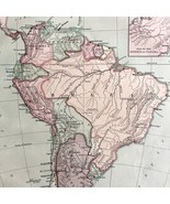 1879 Political Map South America Brazil Victorian Geography 1st Edition ... - $79.99