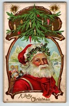 Christmas Postcard Santa Claus Toys X-mas Tree Candles Stecher 1913 Series 230 - £7.58 GBP