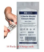 10 Packs  x Qualicare  Wound Closure Strips  ( 3 strips of 6mm x 75mm ) - £3.12 GBP